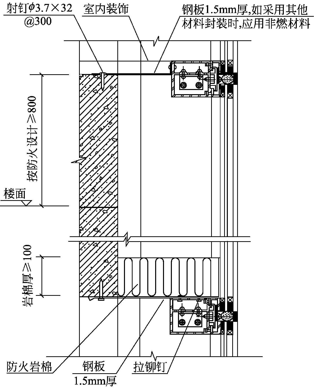 休闲娱乐与幕墙与隔墙缝隙防火处理