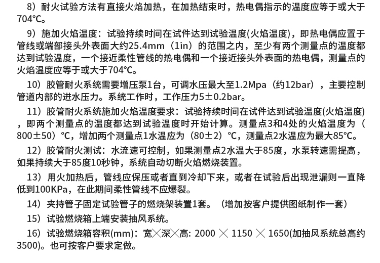 液压管件与胶带阻燃试验测试方法标准