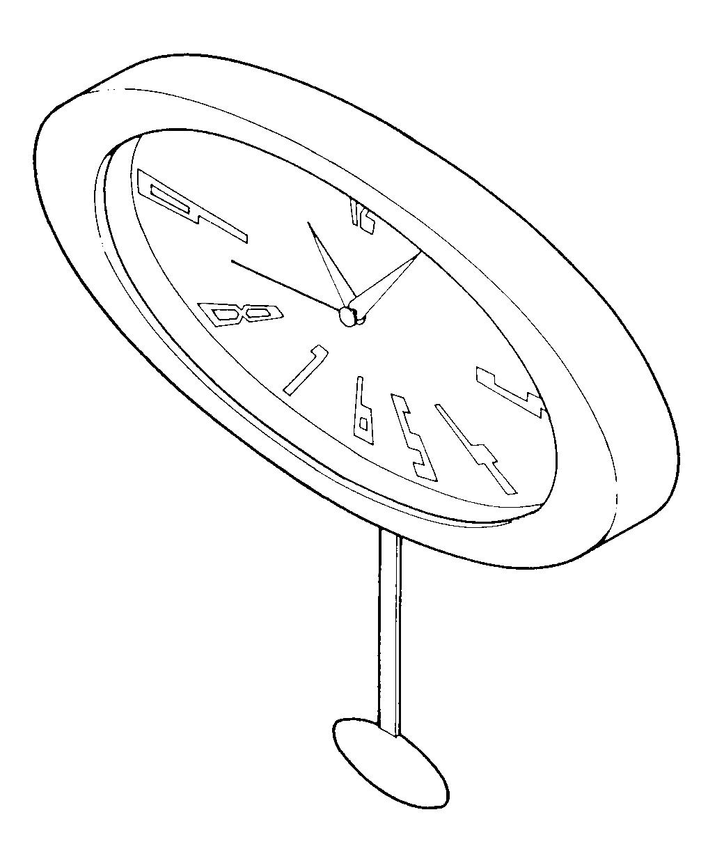 玉石与钟表颜色简笔画