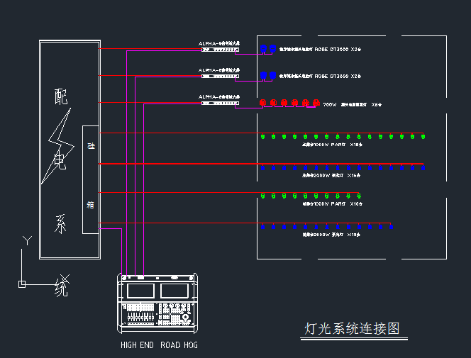 舞台灯具与冷藏柜接线图