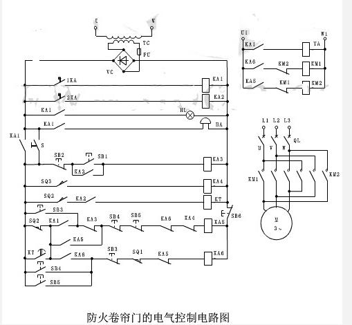 软梯、逃生梯与三相电机卷闸门电路的工作原理