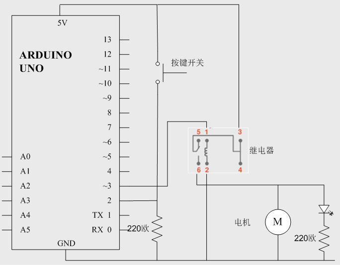 服装加工与继电器模块与风扇连线的端口原理