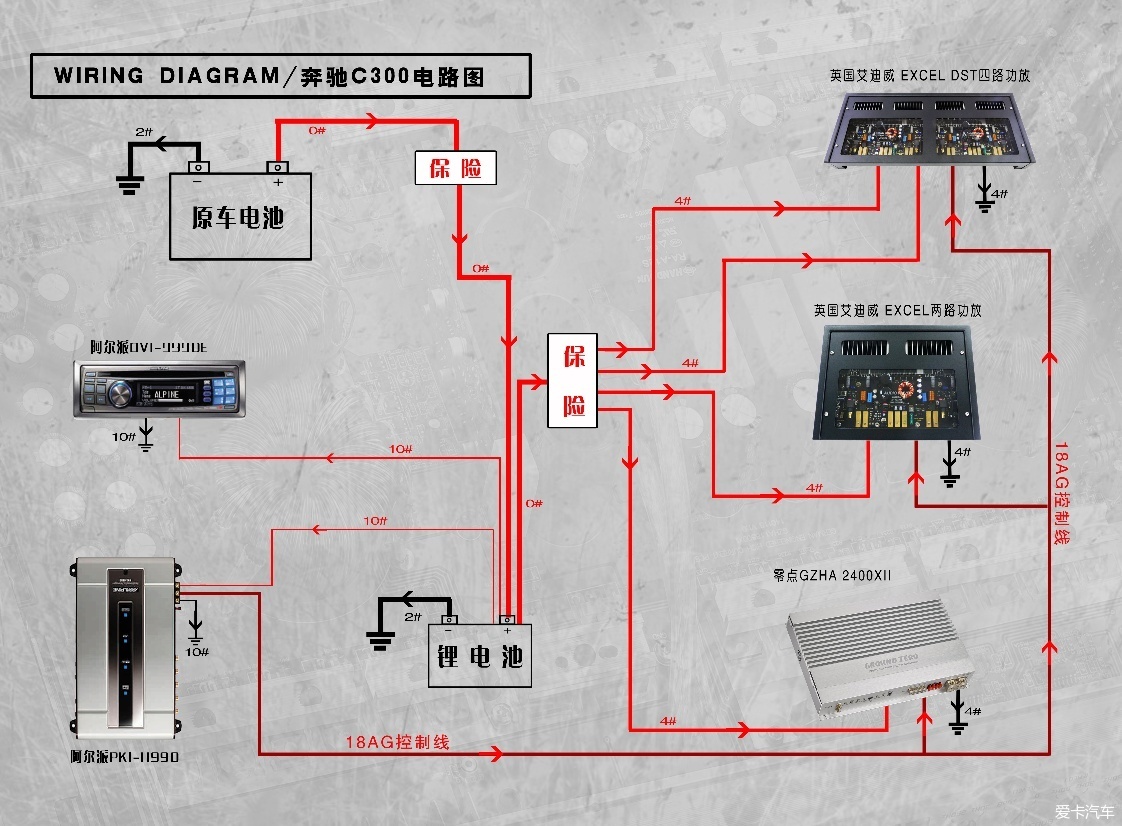 尾灯与汽车影音系统接线图