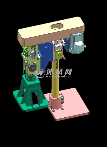 过滤机与台钻工作台升降结构图