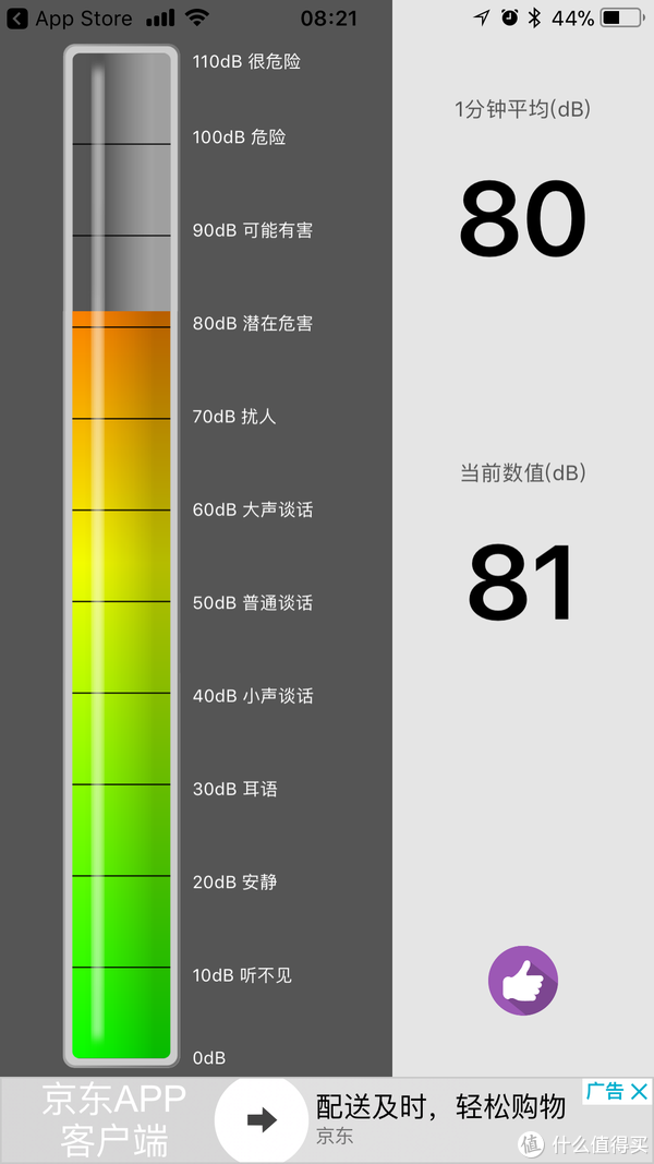 项饰与分贝测试仪和手机软件对比