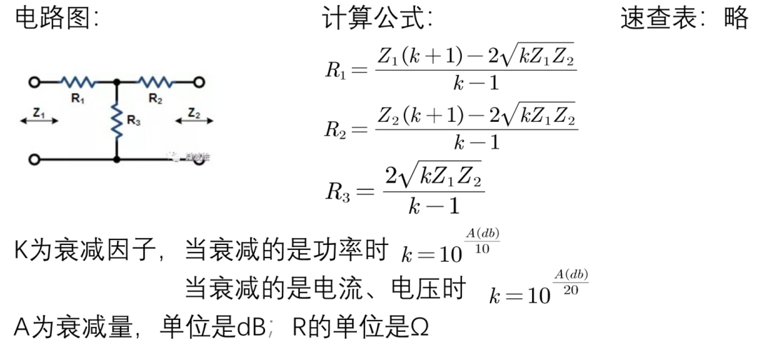 帽子与线路衰减系数计算公式