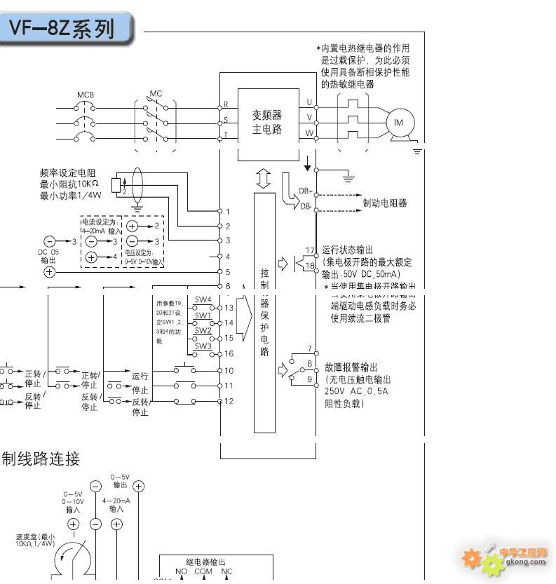 拖链与精整设备与两个电位器控制一个变频器接线图解