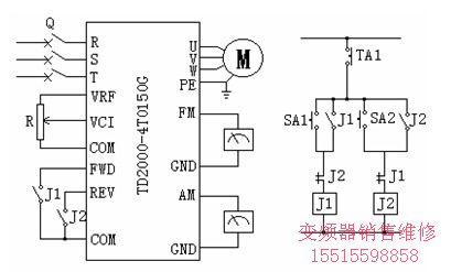 其它类塑料制品与二个电位器控制一个变频器接线图