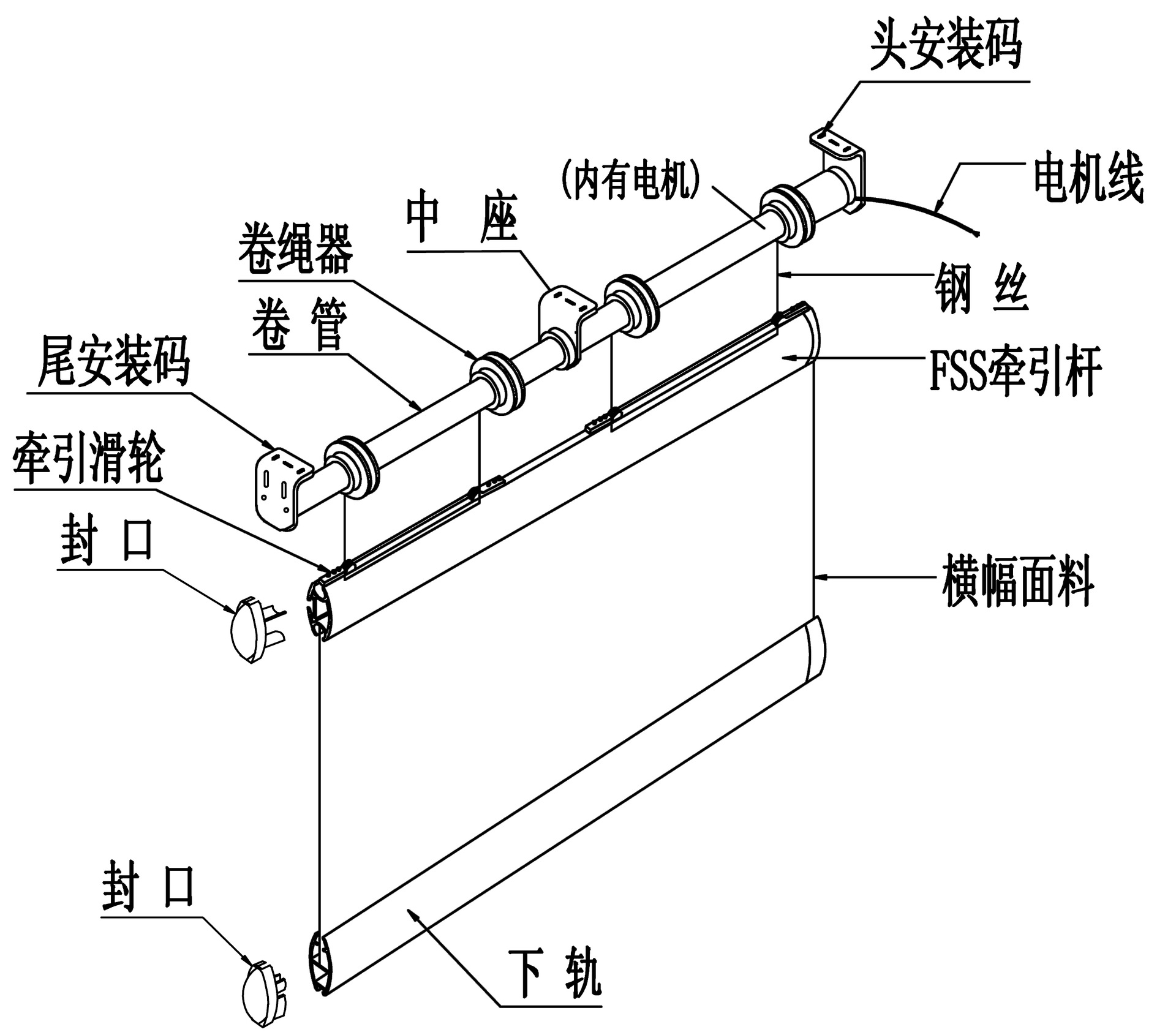 铝挂板与电热管,发热管与绒布幕布连接