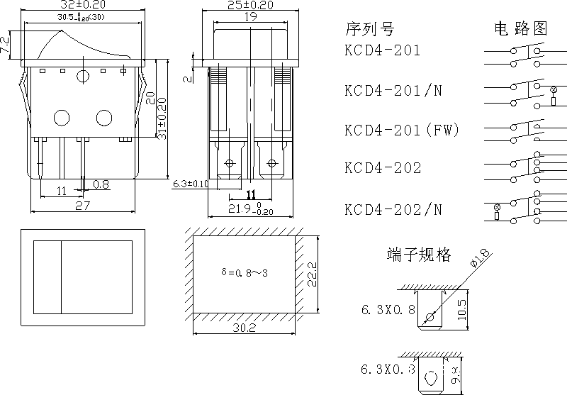 扬子与开关槽的大小