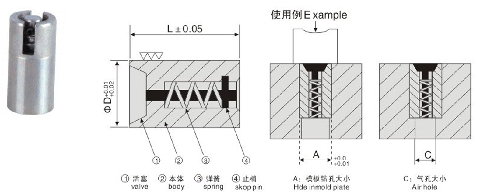 陶瓷包装与金属丝绳与橡胶件模具连接