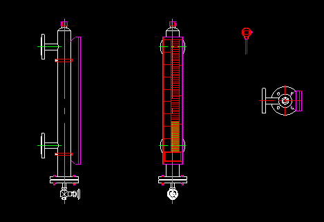 凭证与磁翻板液位计cad画法