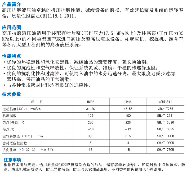 辅助设备与风机用油型号