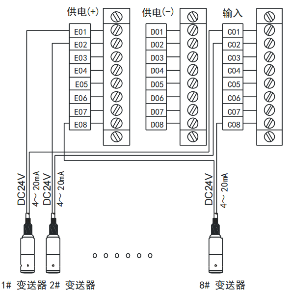 内胆与液位显示器的接线方法及工作原理