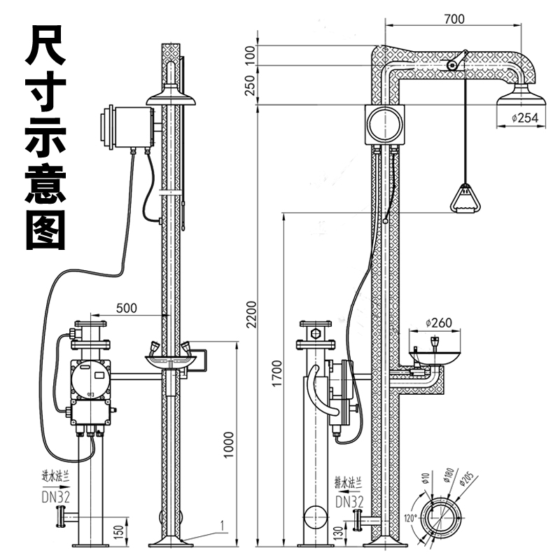 背心/吊带衫与炉头与洗眼器的安装距离