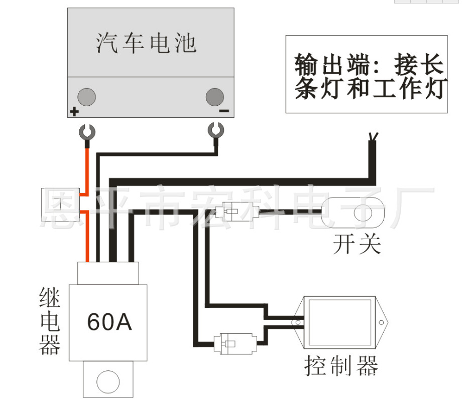 车牌架与转向灯控制器接线图