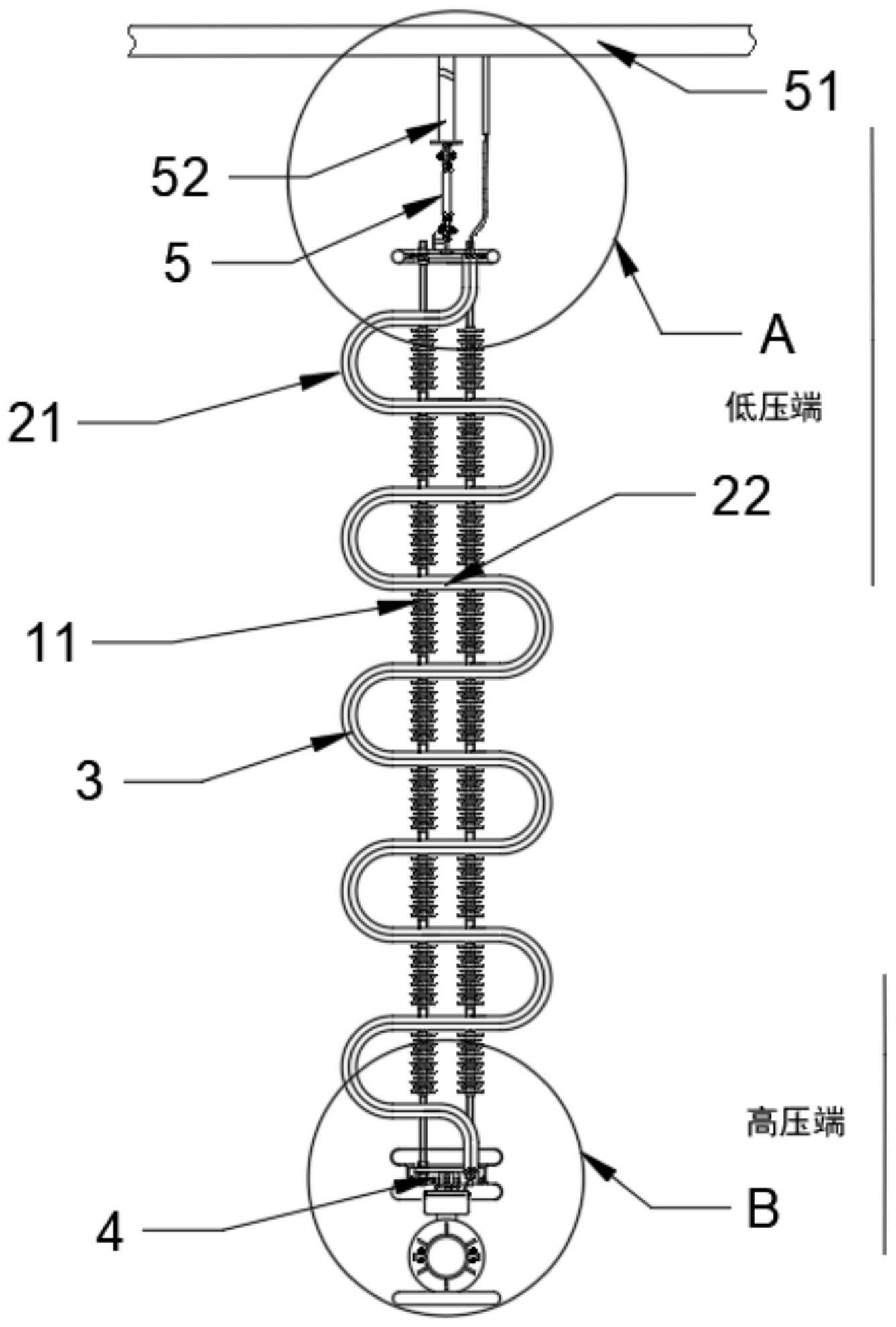 枕头与光纤绝缘子的作用结构