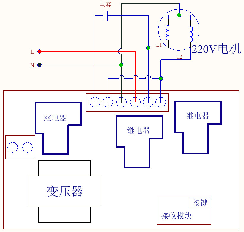 床头控制板与低压控制器与线组绕线机接线图