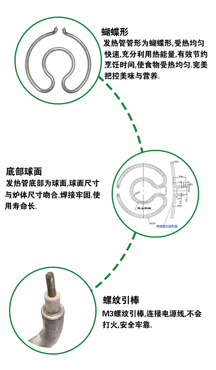 管帽与电加热炒锅用什么加热管