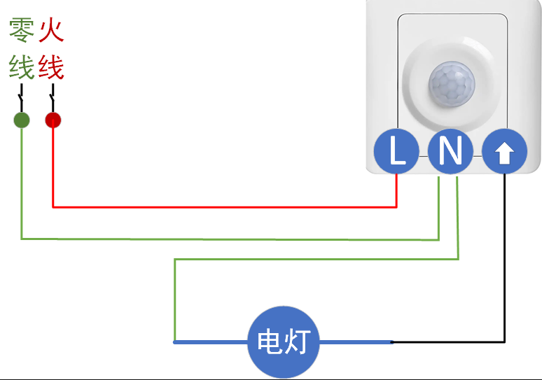 小夜灯与感应灯三条线怎么接线