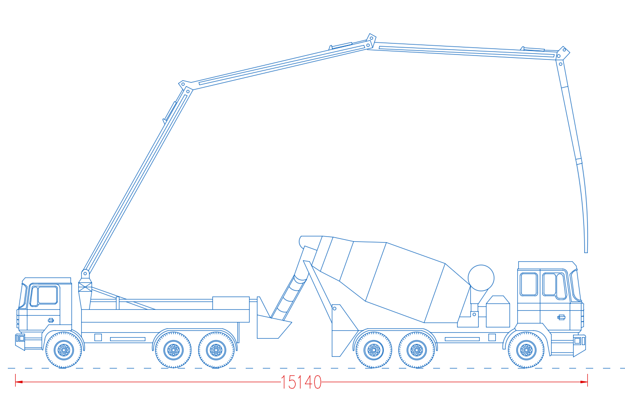 混凝土泵车与衣钩怎么画