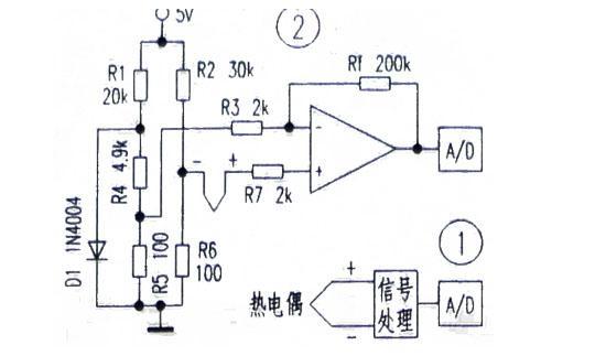 银与热电偶检测电路