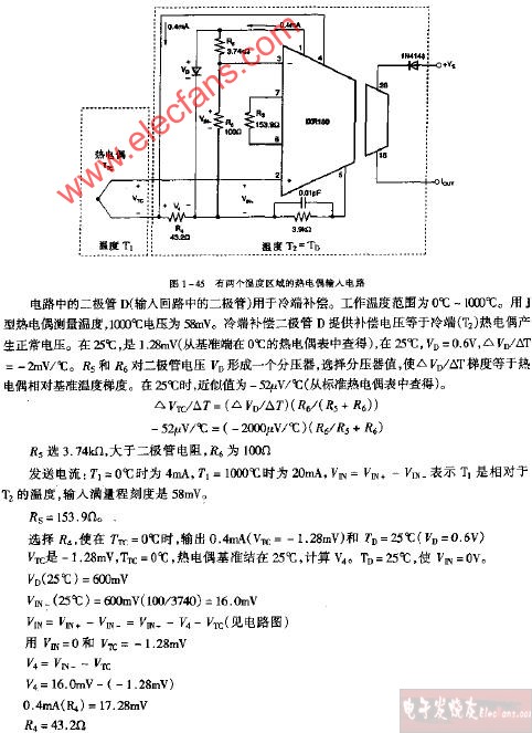 棒材与热电偶检测电路