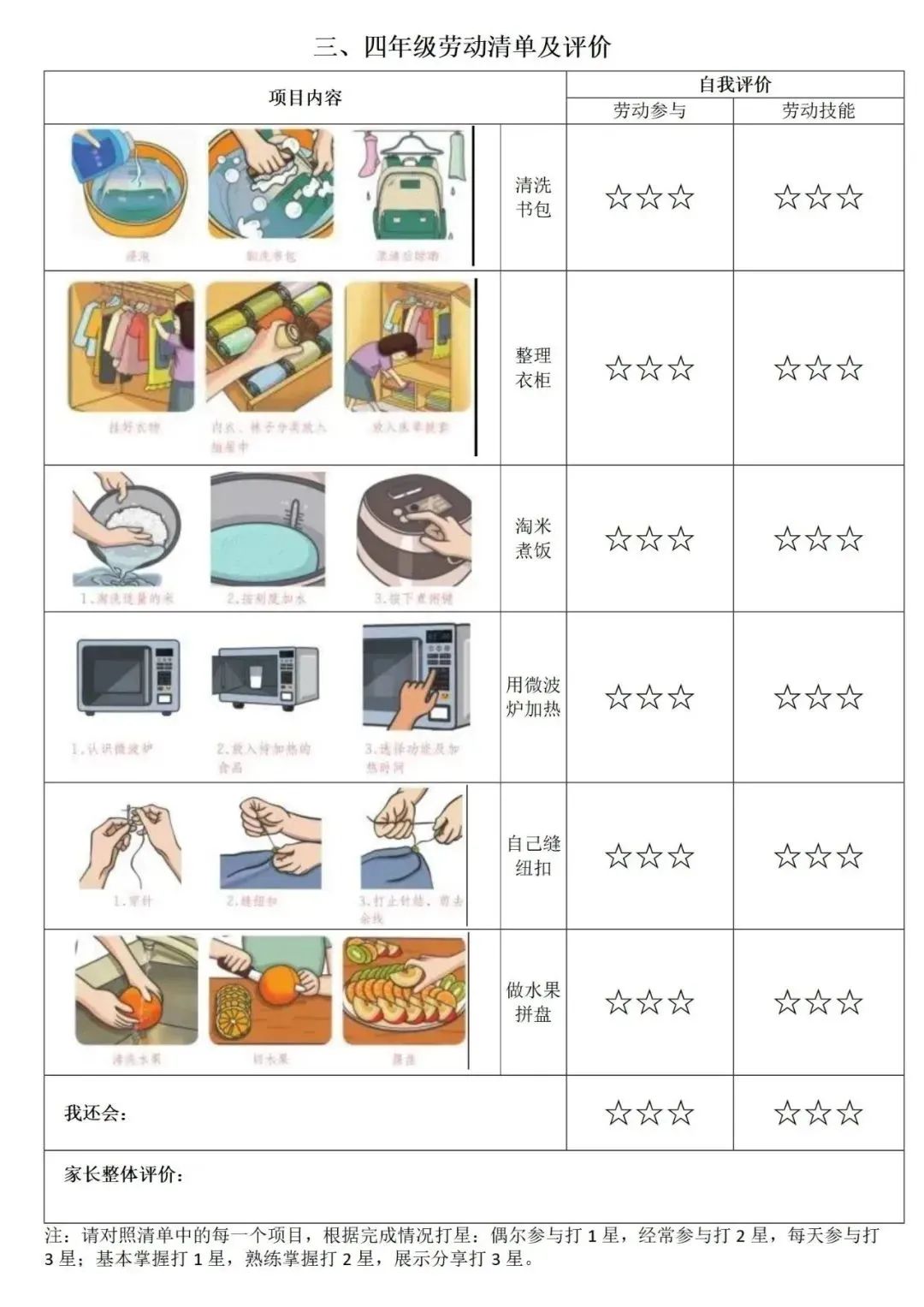 游戏棋与清洁工具及用品清单