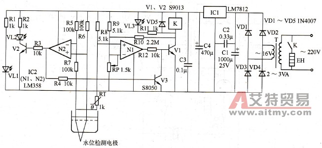 热水袋与蒸汽清洗机控制电路