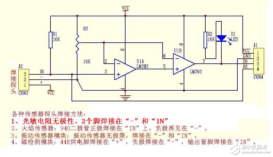 三用包与紫外火焰传感器电路原理