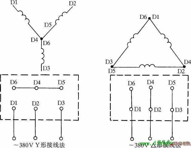 软抄本与三相电机接头连接方式