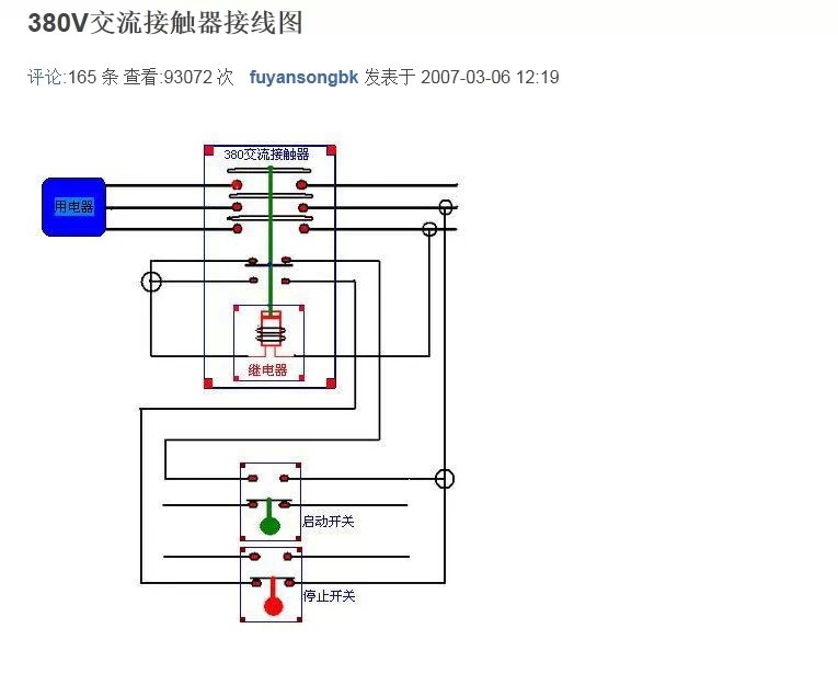 汽车天窗与低压交流接触器接线图