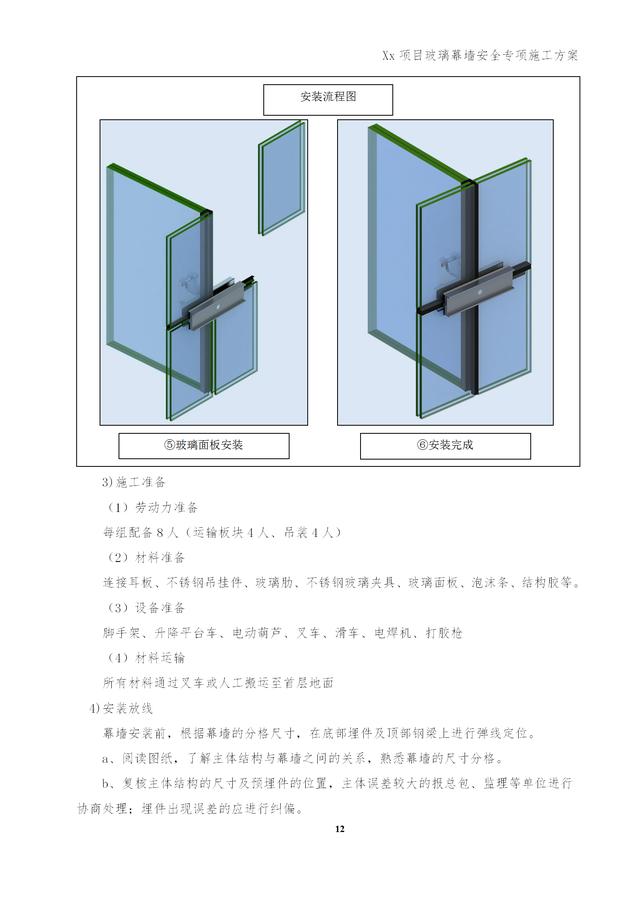  箱包面料与玻璃门安装施工方案