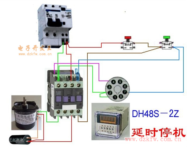 油泵/油嘴与灯光检测仪与三相电机定时器接线图解