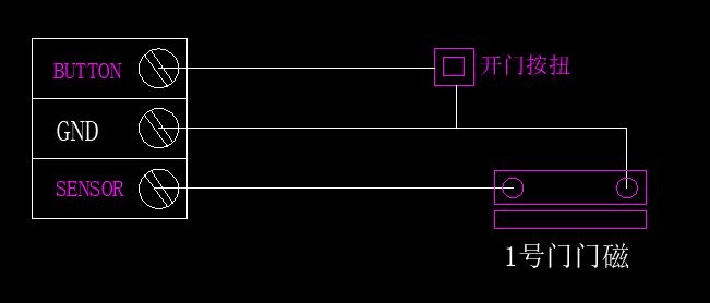 食堂餐桌椅与门磁开关接线图