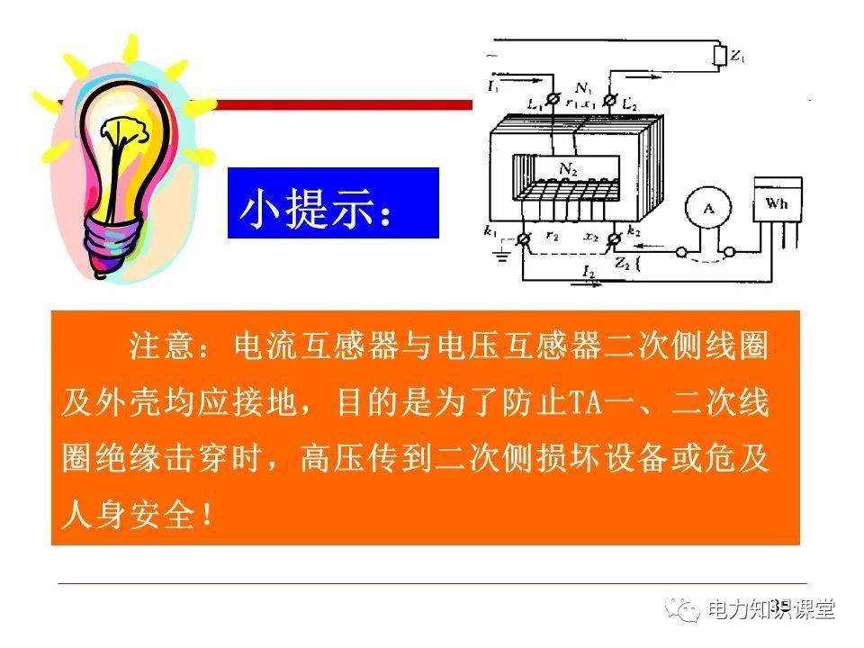 教学仪器与电压互感器二次侧接灯泡