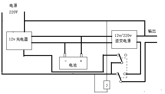 车铃与ups电池与隧道灯外壳接线图