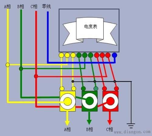 休闲表与电机三相电线怎么接