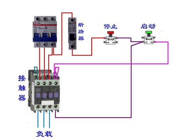 纸巾盒与低压接触器怎样接线