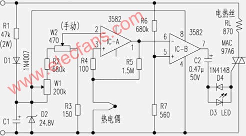 大衣/风衣与简易温控电路图