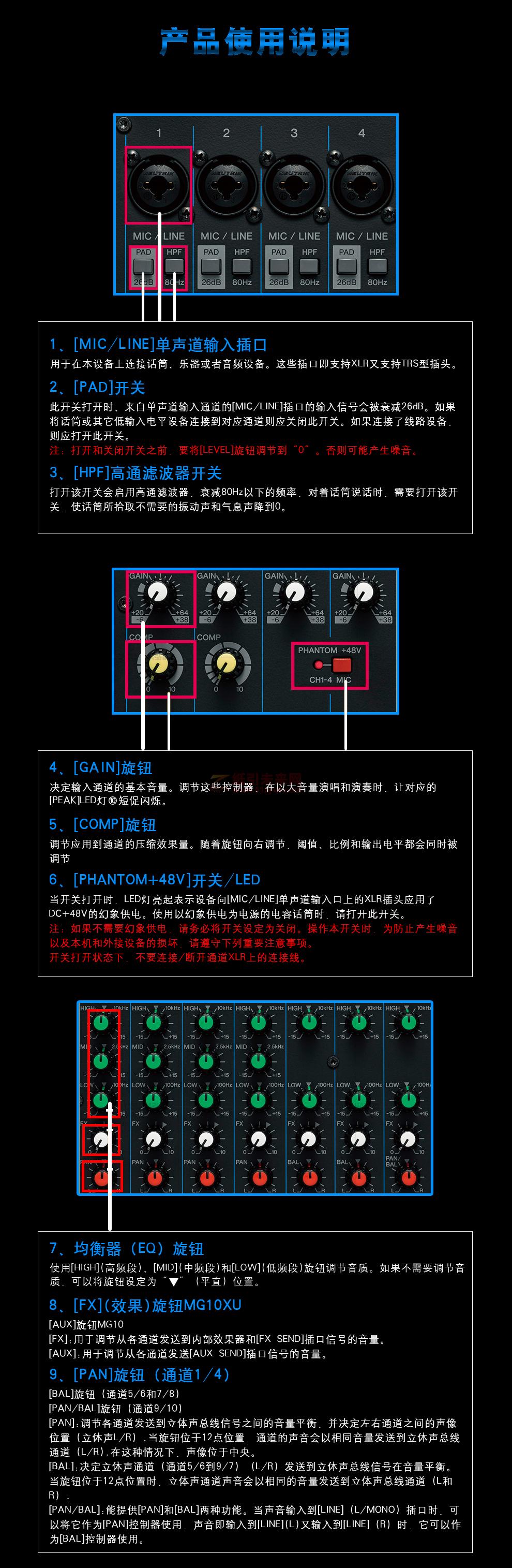 钨粉系列与调音台构造