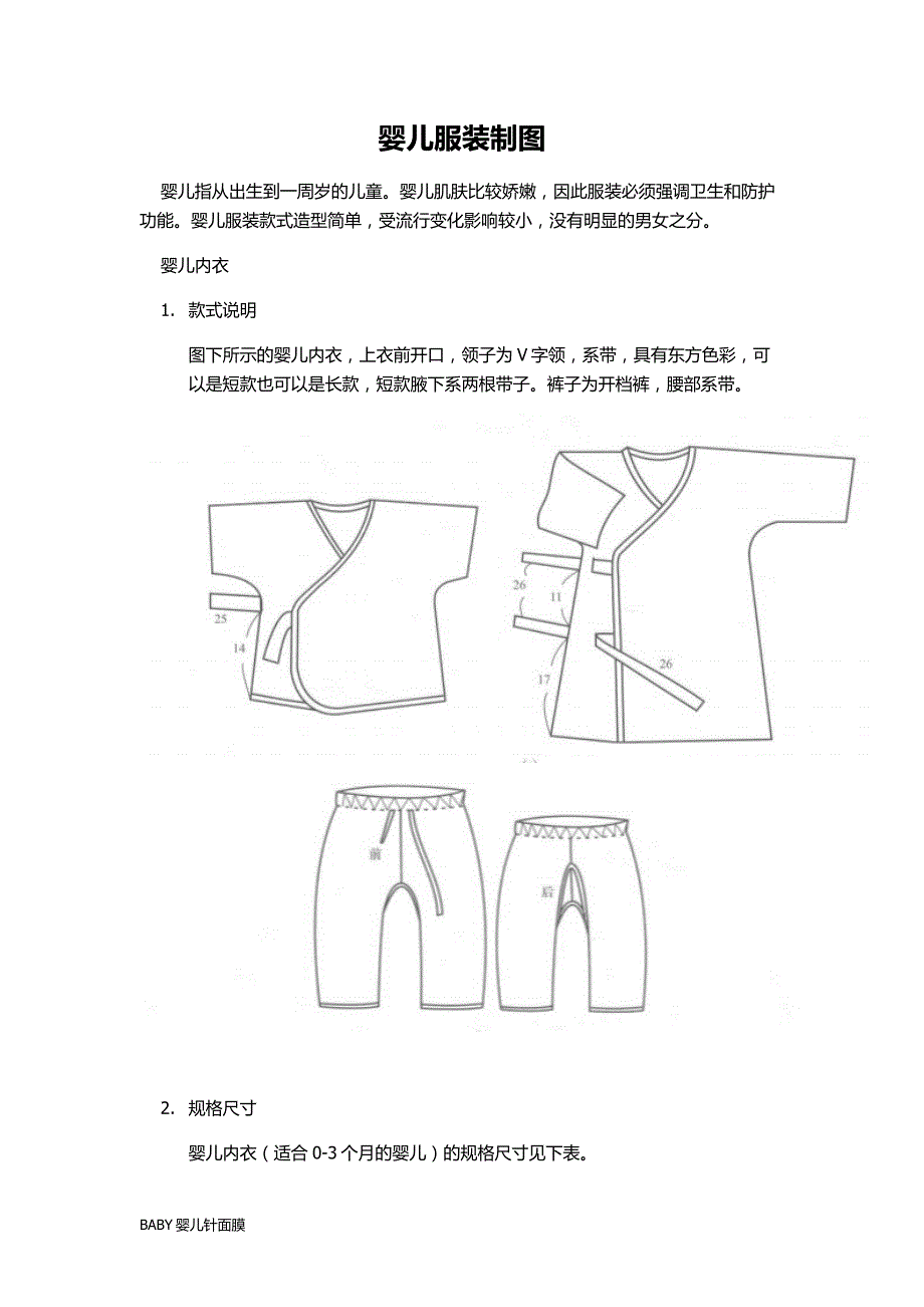 水封与婴儿服装制作图纸