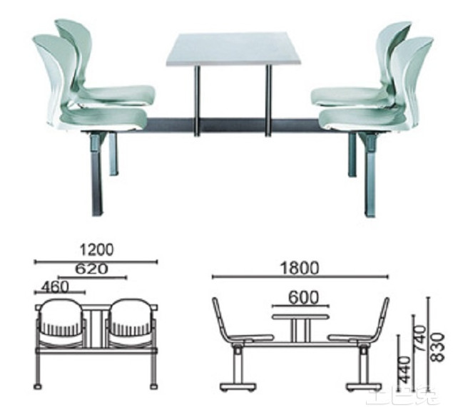蛭石与食堂用餐桌椅设计尺寸图