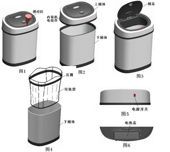 洁具五金附件与感应垃圾桶电机安装方法