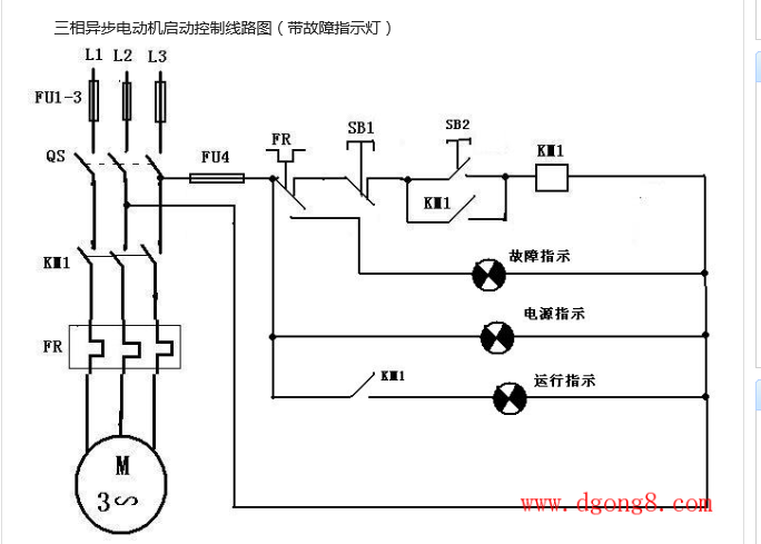 三相电机与进样器与水果照明灯怎么接线