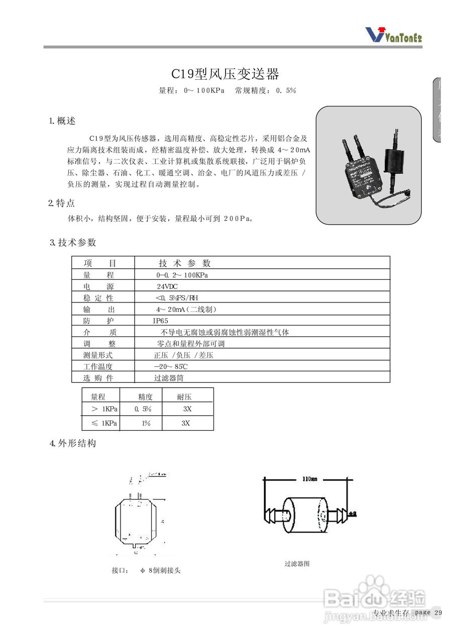 电风扇与数显压力变送器说明书