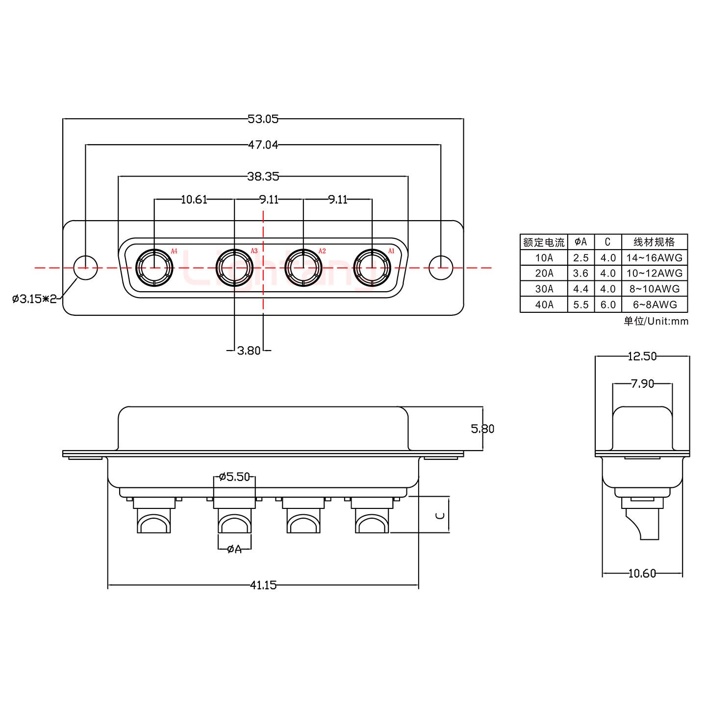 PCB插座与铝与花洒设备连接图