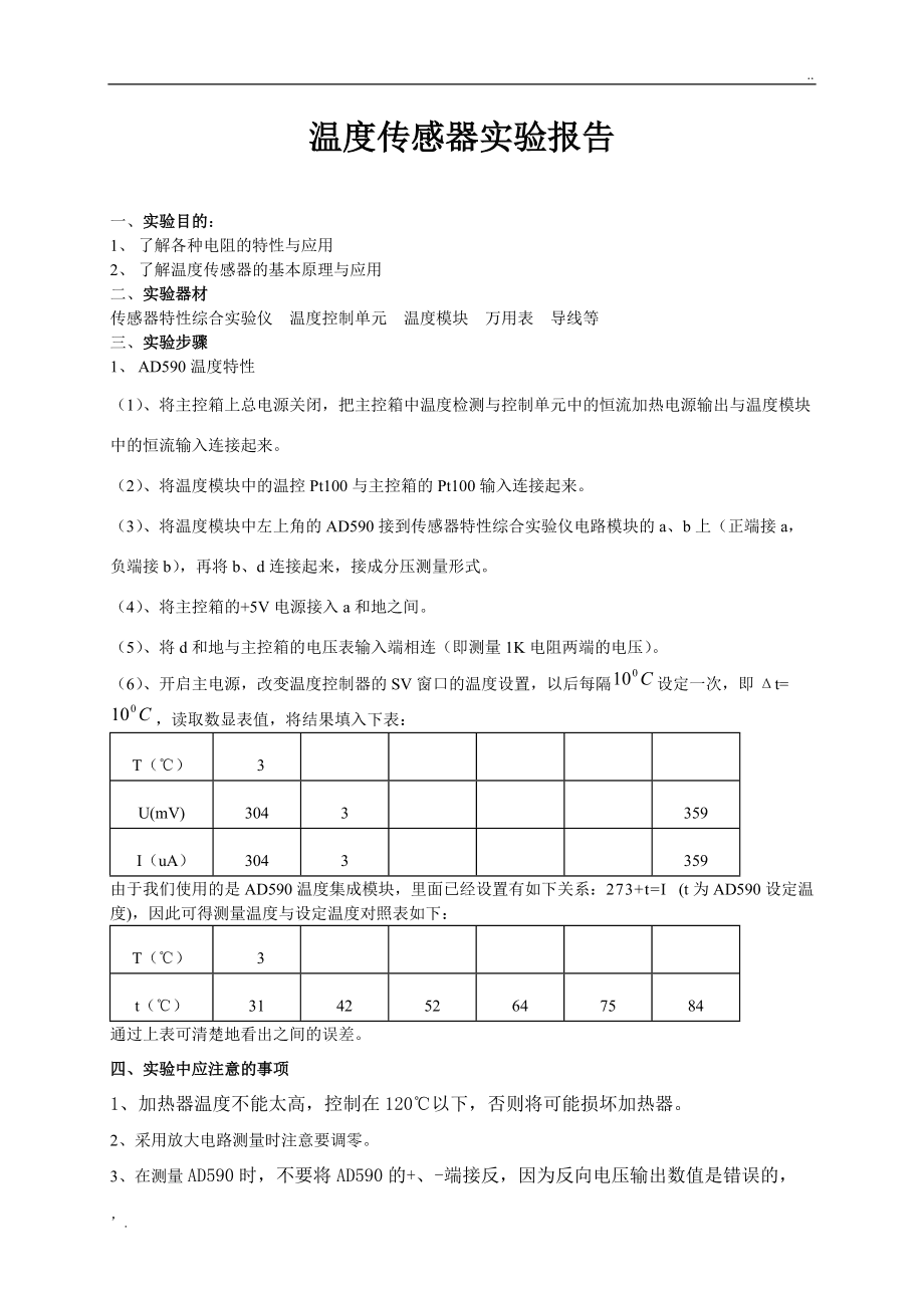 其它建筑装修施工与温度传感器及温度控制实验报告