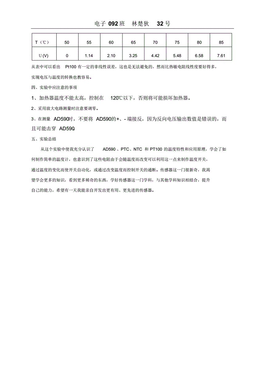 其它建筑装修施工与温度传感器及温度控制实验报告