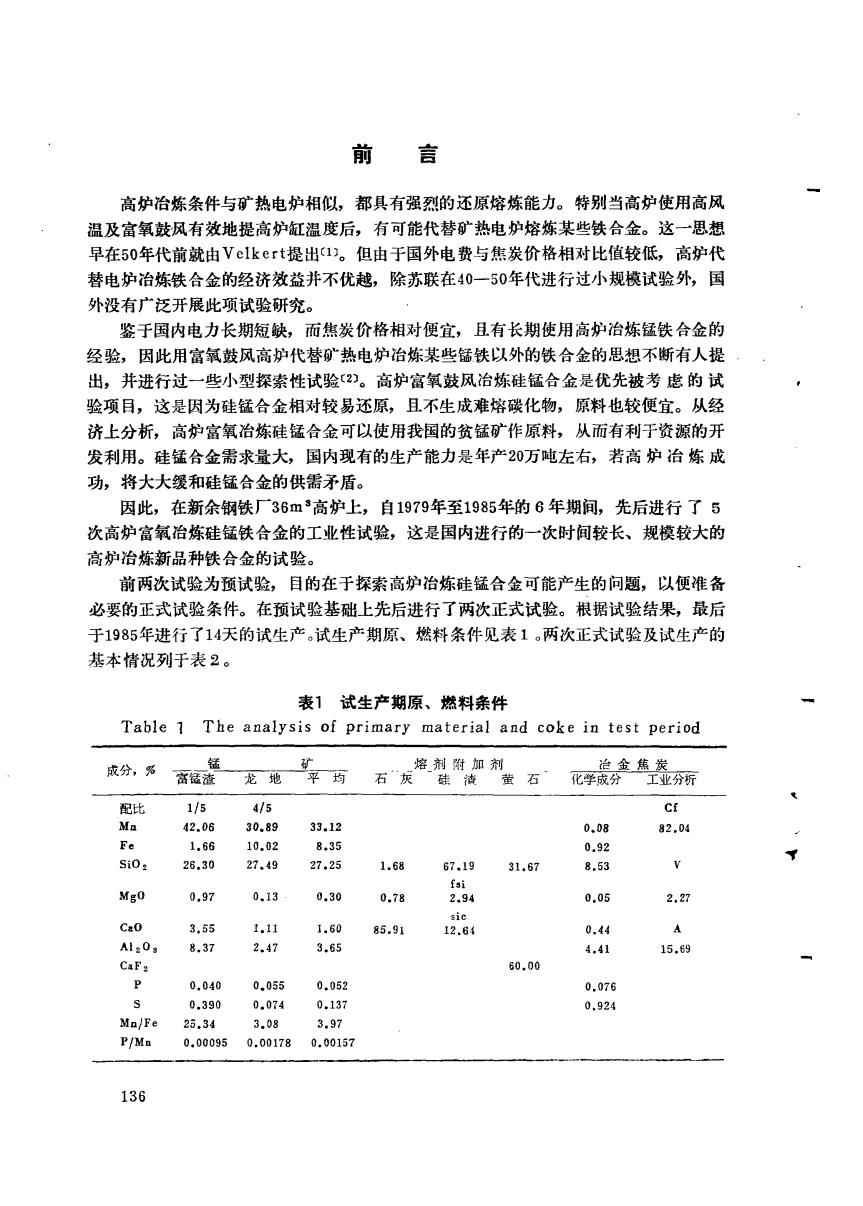 油布与砷对高炉冶炼的影响